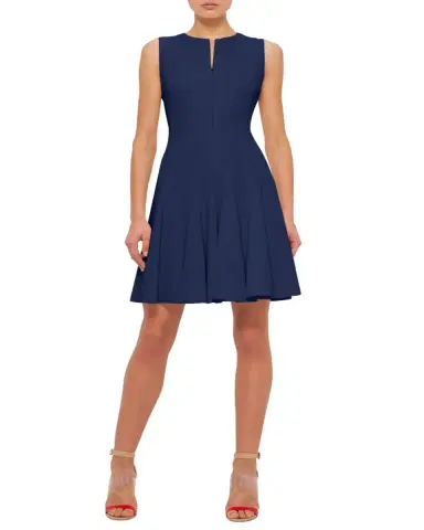 Akris Sleeveless Zip-Front Seamed A-Line Dress | Thumbnail 2