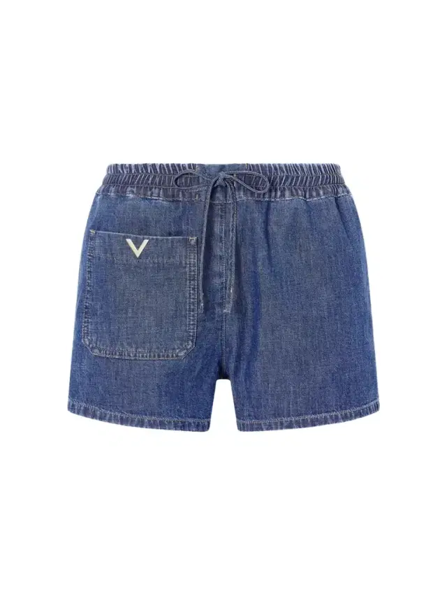 Valentino Garavani Embellished Denim Shorts