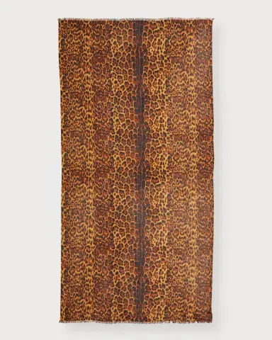 Sofia Cashmere Lightweight Cashmere Leopard-Print Scarf | Thumbnail 2