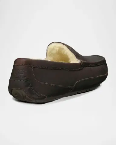 UGG Men's Ascot Water-Resistant Leather Slippers | Thumbnail 4