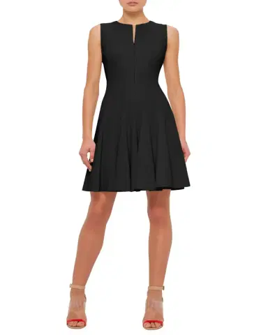 Akris Sleeveless Zip-Front Seamed A-Line Dress | Thumbnail 2