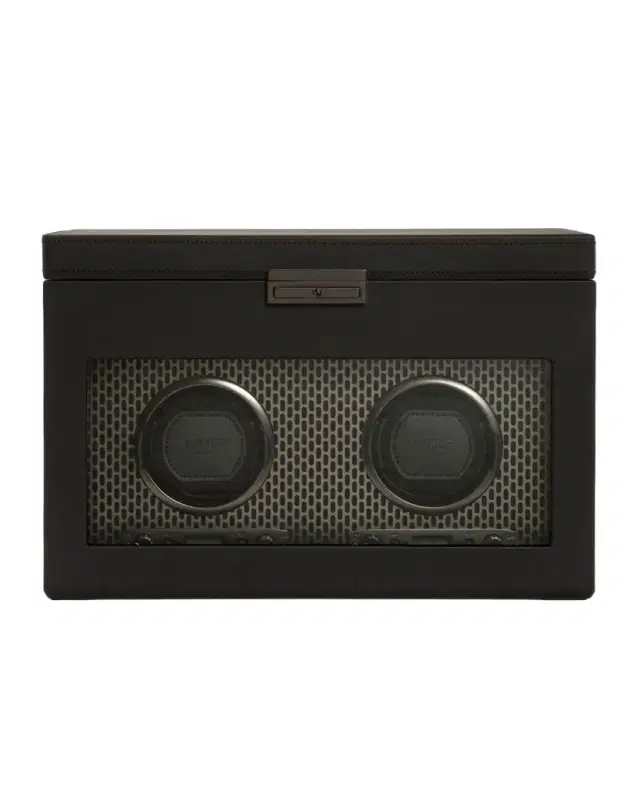 WOLF Axis Double Watch Winder with Storage