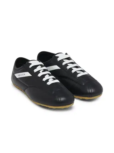 Alexander McQueen Men's Boxe Leather Low-Top Sneakers - Black White - Size 8 | Thumbnail 4 Alexander McQueen Men's Boxe Leather Low-Top Sneakers - Black White - Size 8 | Thumbnail 4
