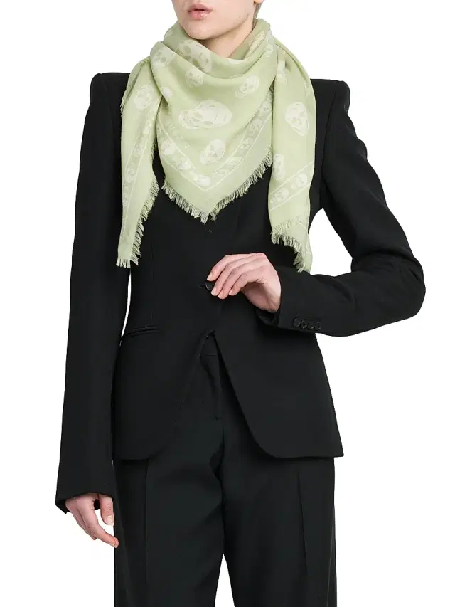 McQueen Women's Skull Wool Scarf - Oyster