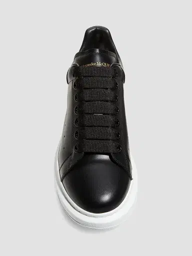 Alexander McQueen Women's Oversized Embossed Logo Leather Sneakers - Black - Size 12 | Thumbnail 5 Alexander McQueen Women's Oversized Embossed Logo Leather Sneakers - Black - Size 12 | Thumbnail 5
