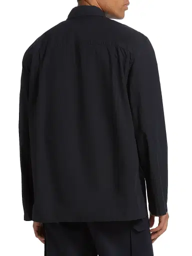 Nili Lotan Men's Caiden Cotton Poplin Button-Front Shirt - Midnight - Size XL | Thumbnail 5