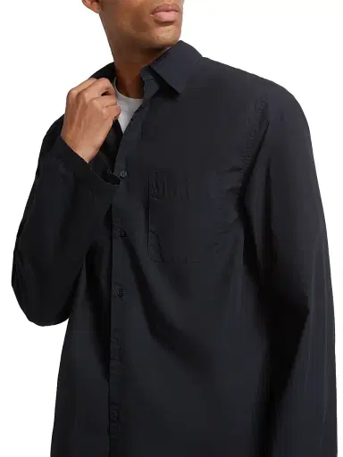 Nili Lotan Men's Caiden Cotton Poplin Button-Front Shirt - Midnight - Size XL | Thumbnail 6