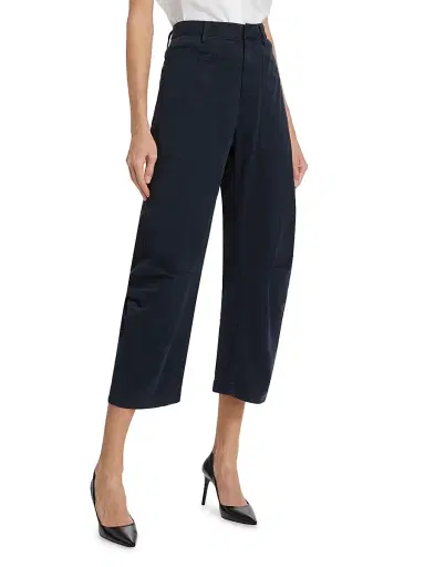 Nili Lotan Women's Shon Cotton Twill Pants - Midnight | Thumbnail 4