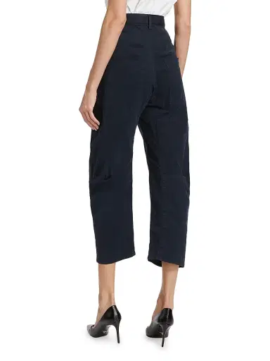 Nili Lotan Women's Shon Cotton Twill Pants - Midnight | Thumbnail 5