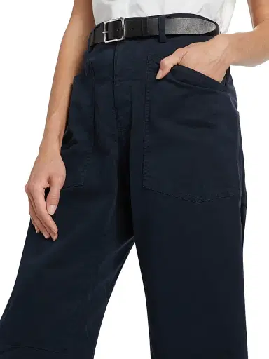 Nili Lotan Women's Shon Cotton Twill Pants - Midnight | Thumbnail 6