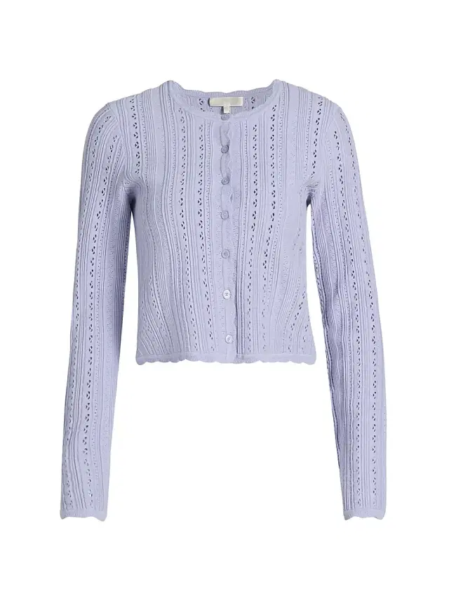 Women's Peridot Scalloped Trim Cardigan - Moonwash