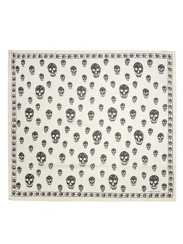 McQueen Women's Silk Skull Scarf -  Black