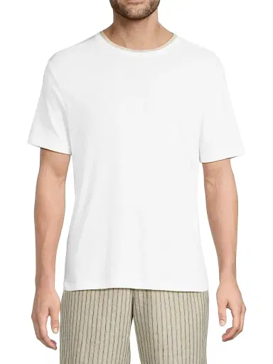 Vince Men's Relaxed Double-Collar Crewneck T-Shirt - Optic White - Size XXL | Thumbnail 3 Vince Men's Relaxed Double-Collar Crewneck T-Shirt - Optic White - Size XXL | Thumbnail 3