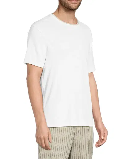 Vince Men's Relaxed Double-Collar Crewneck T-Shirt - Optic White - Size XXL | Thumbnail 4 Vince Men's Relaxed Double-Collar Crewneck T-Shirt - Optic White - Size XXL | Thumbnail 4