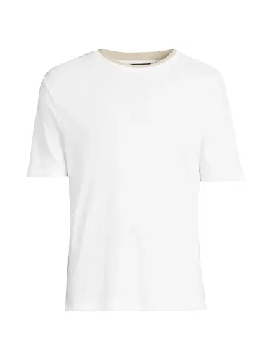 Vince Men's Relaxed Double-Collar Crewneck T-Shirt - Optic White - Size XXL | Thumbnail 1 Vince Men's Relaxed Double-Collar Crewneck T-Shirt - Optic White - Size XXL | Thumbnail 1