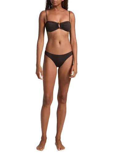 Nili Lotan Women's Stretch Low-Rise Bikini Bottom - Espresso - Size Large | Thumbnail 2