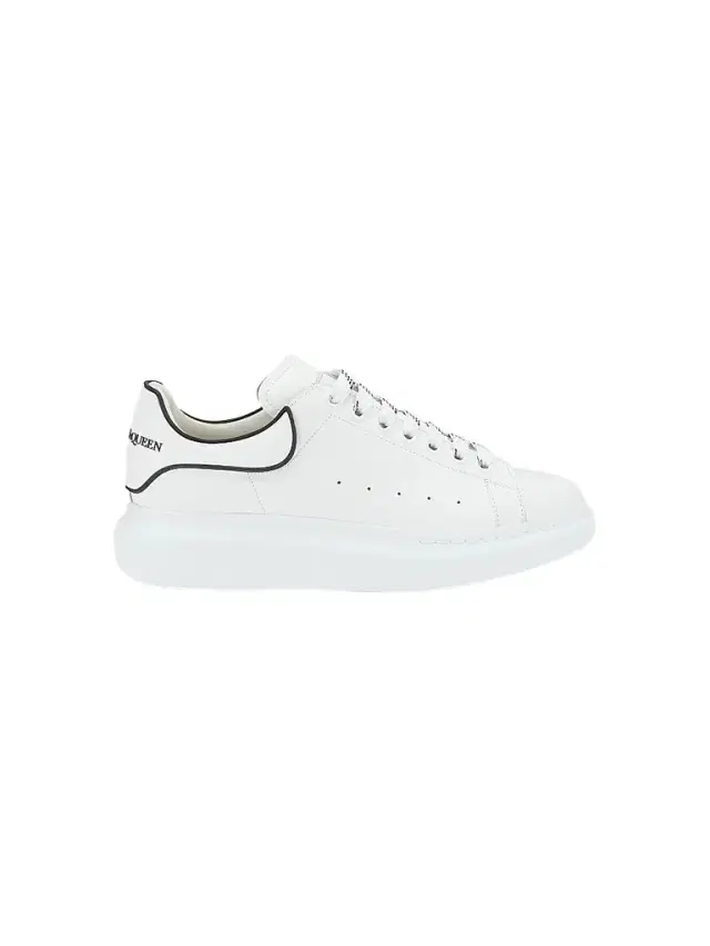 McQueen Men's Oversized Leather Platform Sneakers - White Black