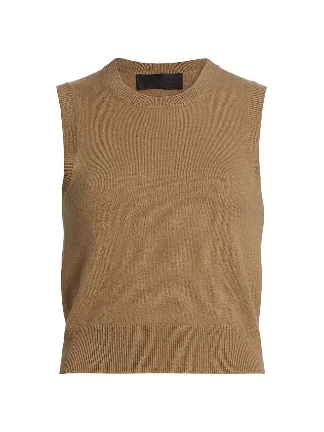 Nili Lotan Women's May Cashmere Sweater Vest - Tan