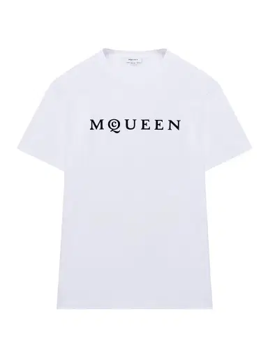 Alexander McQueen Men's Logo Cotton Crewneck T-Shirt - White Black - Size XXL | Thumbnail 1