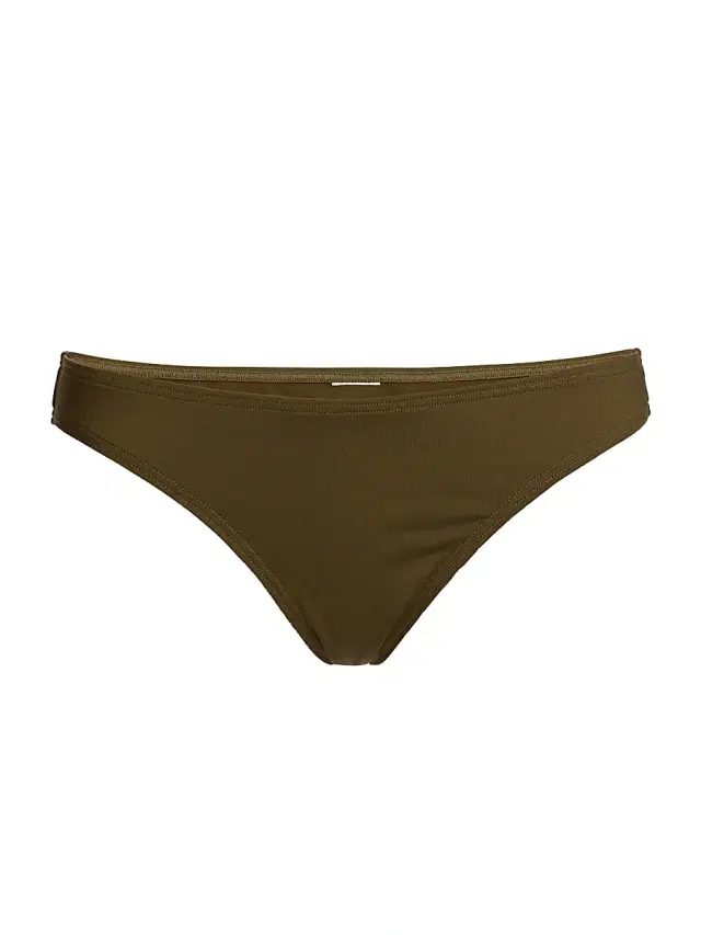 Nili Lotan Women's Stretch Low-Rise Bikini Bottom - Olive Green