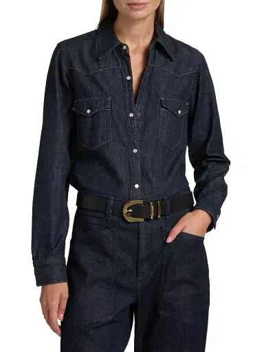 Nili Lotan Women's Travis Oversized Denim Shirt | Thumbnail 3 Nili Lotan Women's Travis Oversized Denim Shirt | Thumbnail 3