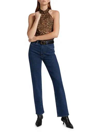Nili Lotan Women's Alla Silk Halterneck Top - Vintage Leopard Print | Thumbnail 2 Nili Lotan Women's Alla Silk Halterneck Top - Vintage Leopard Print | Thumbnail 2