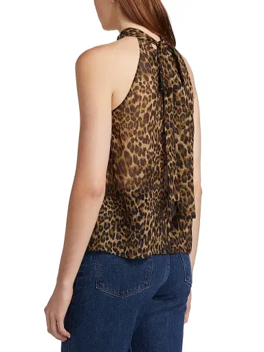 Nili Lotan Women's Alla Silk Halterneck Top - Vintage Leopard Print | Thumbnail 5 Nili Lotan Women's Alla Silk Halterneck Top - Vintage Leopard Print | Thumbnail 5