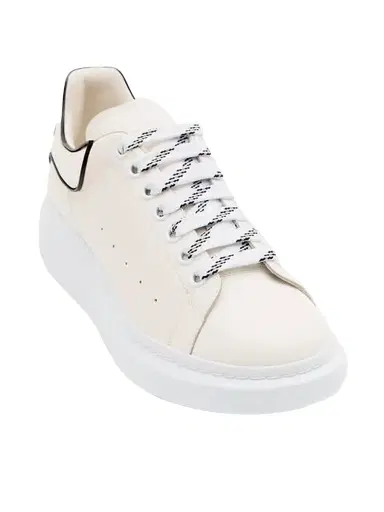 Alexander McQueen Men's Oversized Leather Platform Sneakers - Cream Black - Size 12.5 | Thumbnail 2