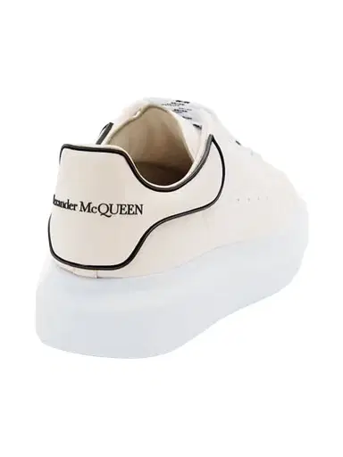 Alexander McQueen Men's Oversized Leather Platform Sneakers - Cream Black - Size 12.5 | Thumbnail 3