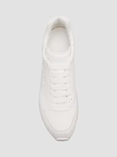 Alexander McQueen Men's Sprint Runner Leather Low-Top Sneakers - White - Size 13 | Thumbnail 3