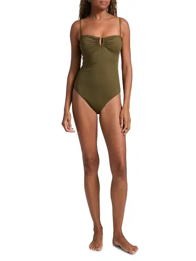 Nili Lotan Women's Semi-Sweetheart One-Piece Swimsuit - Olive Green - Size XL | Thumbnail 2 Nili Lotan Women's Semi-Sweetheart One-Piece Swimsuit - Olive Green - Size XL | Thumbnail 2