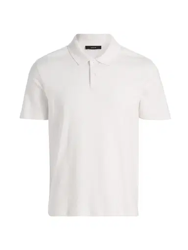 Vince Men's Mesh Knit Snap Polo Shirt - Off White - Size XXL | Thumbnail 1