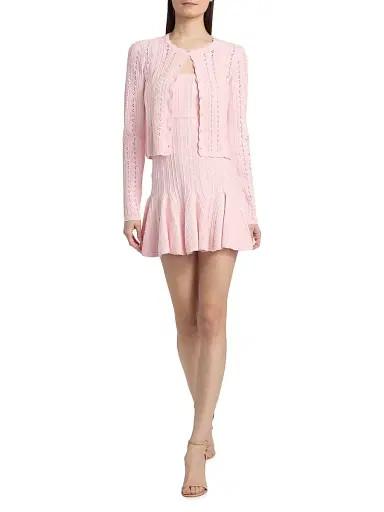 LoveShackFancy Women's Peridot Scalloped Trim Cardigan - Peach Sorbet - Size XXL | Thumbnail 2 LoveShackFancy Women's Peridot Scalloped Trim Cardigan - Peach Sorbet - Size XXL | Thumbnail 2