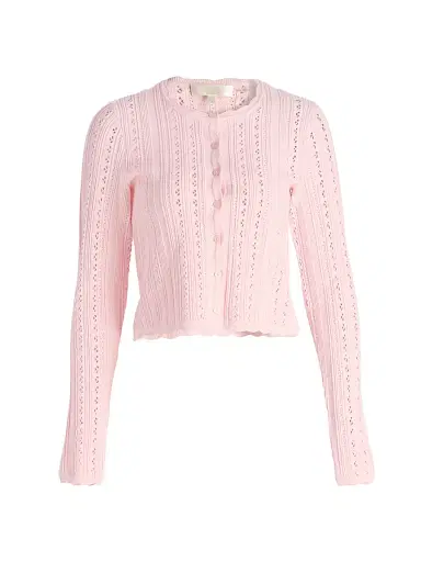 LoveShackFancy Women's Peridot Scalloped Trim Cardigan - Peach Sorbet - Size XXL | Thumbnail 1 LoveShackFancy Women's Peridot Scalloped Trim Cardigan - Peach Sorbet - Size XXL | Thumbnail 1
