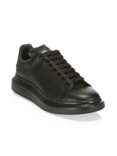 Alexander McQueen Men's Oversized Leather Platform Sneakers - Black - Size 14.5 | Thumbnail 2