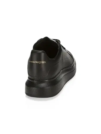 Alexander McQueen Men's Oversized Leather Platform Sneakers - Black - Size 14.5 | Thumbnail 3