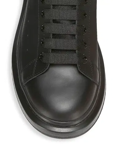 Alexander McQueen Men's Oversized Leather Platform Sneakers - Black - Size 14.5 | Thumbnail 4