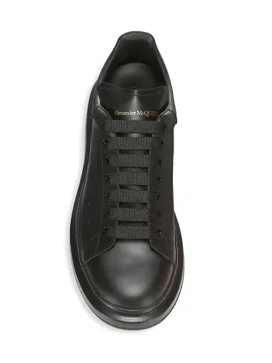 Alexander McQueen Men's Oversized Leather Platform Sneakers - Black - Size 14.5 | Thumbnail 5