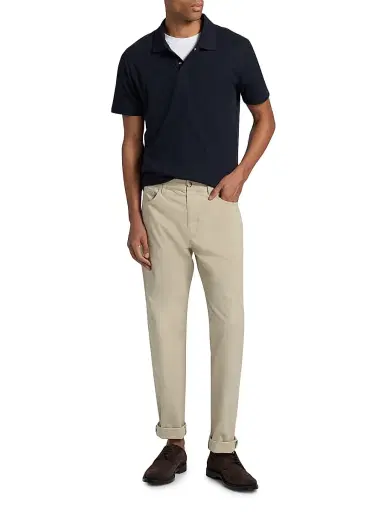 Vince Men's Mesh Knit Snap Polo Shirt - Coastal - Size XXL | Thumbnail 2 Vince Men's Mesh Knit Snap Polo Shirt - Coastal - Size XXL | Thumbnail 2