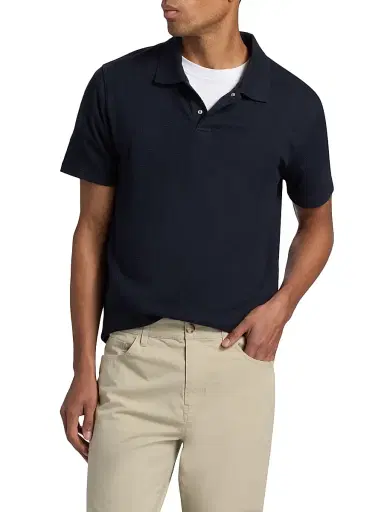 Vince Men's Mesh Knit Snap Polo Shirt - Coastal - Size XXL | Thumbnail 3 Vince Men's Mesh Knit Snap Polo Shirt - Coastal - Size XXL | Thumbnail 3
