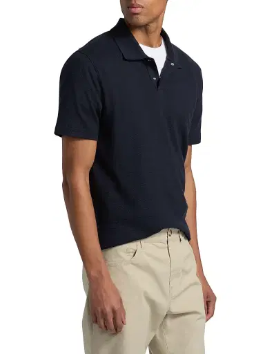 Vince Men's Mesh Knit Snap Polo Shirt - Coastal - Size XXL | Thumbnail 4 Vince Men's Mesh Knit Snap Polo Shirt - Coastal - Size XXL | Thumbnail 4
