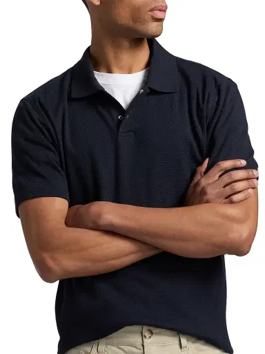 Vince Men's Mesh Knit Snap Polo Shirt - Coastal - Size XXL | Thumbnail 6 Vince Men's Mesh Knit Snap Polo Shirt - Coastal - Size XXL | Thumbnail 6