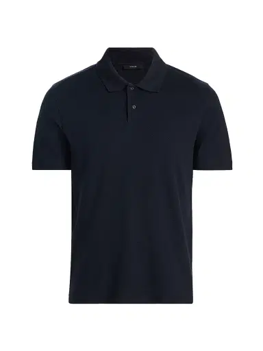 Vince Men's Mesh Knit Snap Polo Shirt - Coastal - Size XXL | Thumbnail 1 Vince Men's Mesh Knit Snap Polo Shirt - Coastal - Size XXL | Thumbnail 1