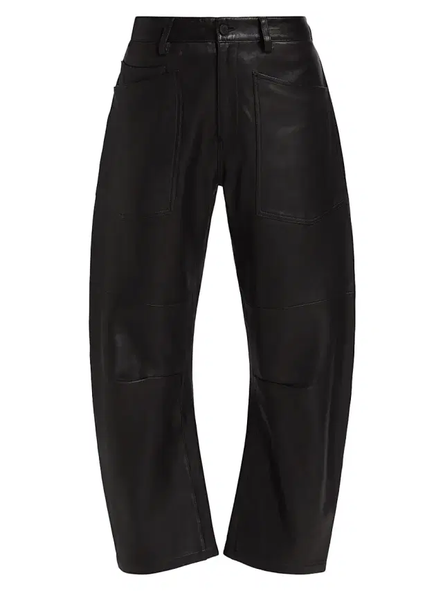 Nili Lotan Women's Shon Leather Pants - Black