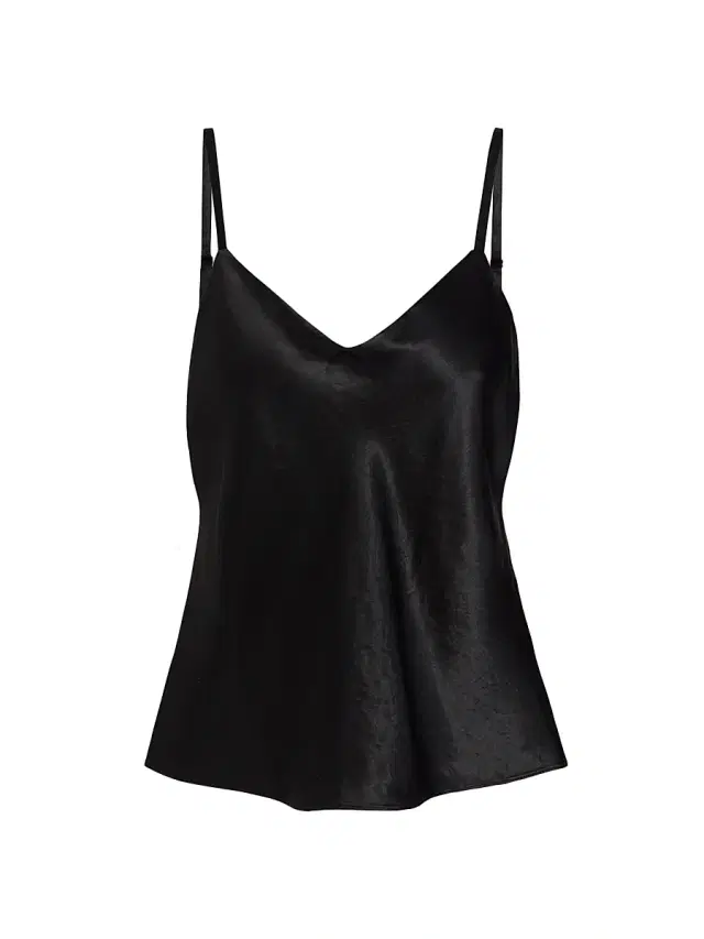Women's Satin V-Neck Cami - Black