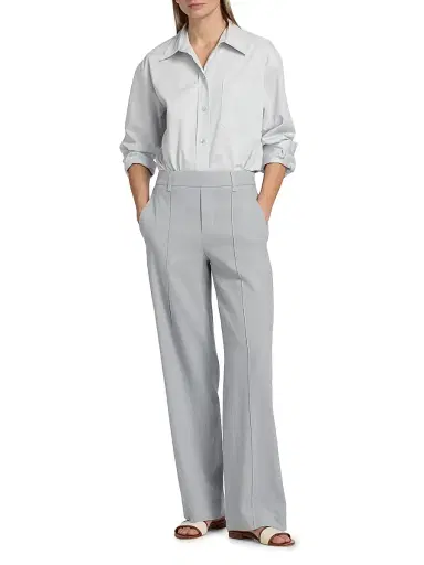 Vince Women's Boxy Cotton Crop Shirt | Thumbnail 2