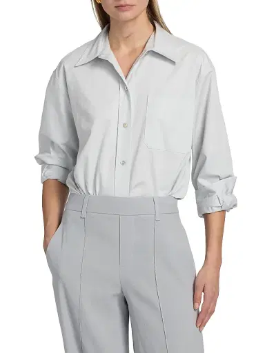 Vince Women's Boxy Cotton Crop Shirt | Thumbnail 3