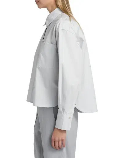 Vince Women's Boxy Cotton Crop Shirt | Thumbnail 4