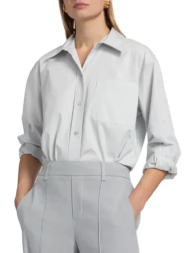Vince Women's Boxy Cotton Crop Shirt | Thumbnail 6