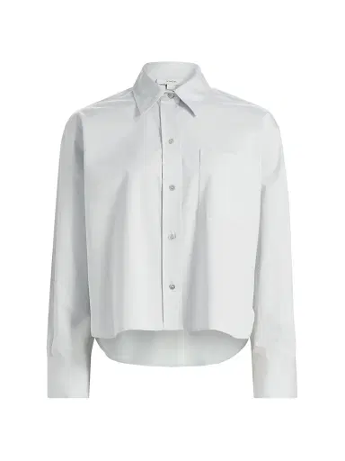 Vince Women's Boxy Cotton Crop Shirt | Thumbnail 1